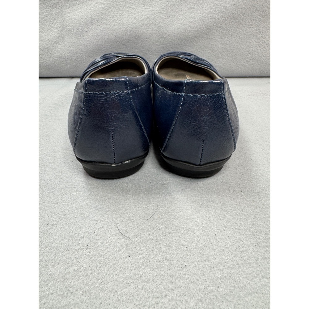 Cliffs by White Mountain Womens Hilt Navy Blue Pleated Comfort Ballet Flats 10W - Picture 6 of 10
